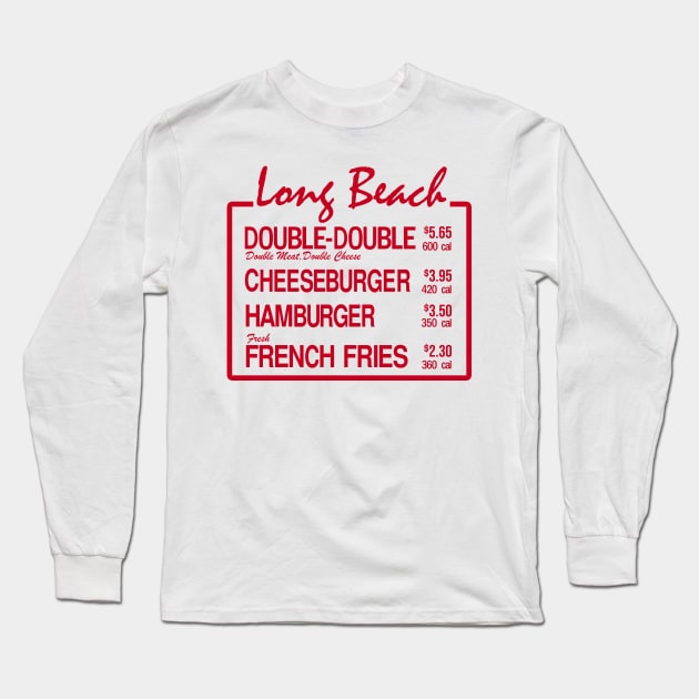 Long Beach Burger Long Sleeve T-Shirt by Meat Beat